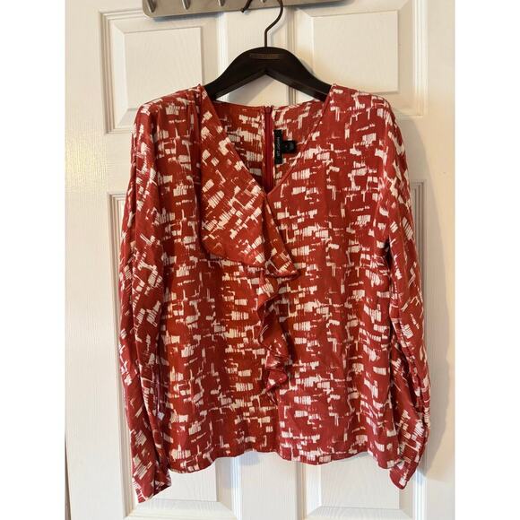 St. John silk blouse Cinnabar shirt top sz 2 - Picture 1 of 6